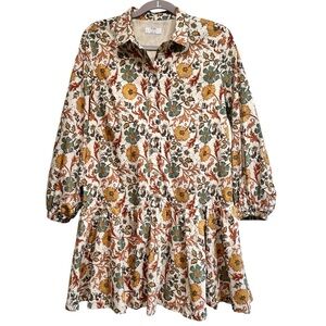 UNTUCKit Maren cotton shirtdress with fall floral print, size small